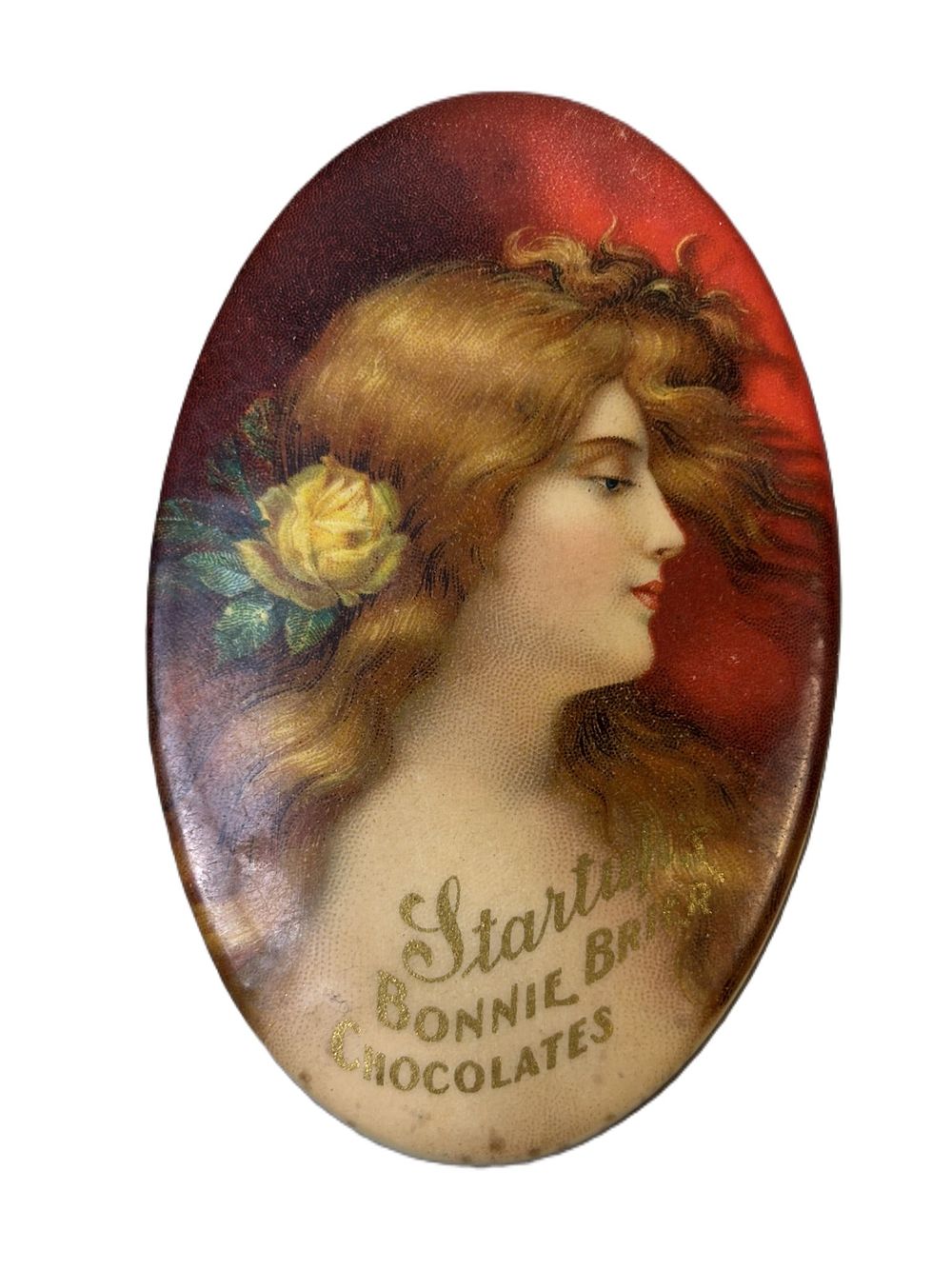 Lot 315I: Bonnie Brier Chocolates Celluloid Victorian Pocket Mirror