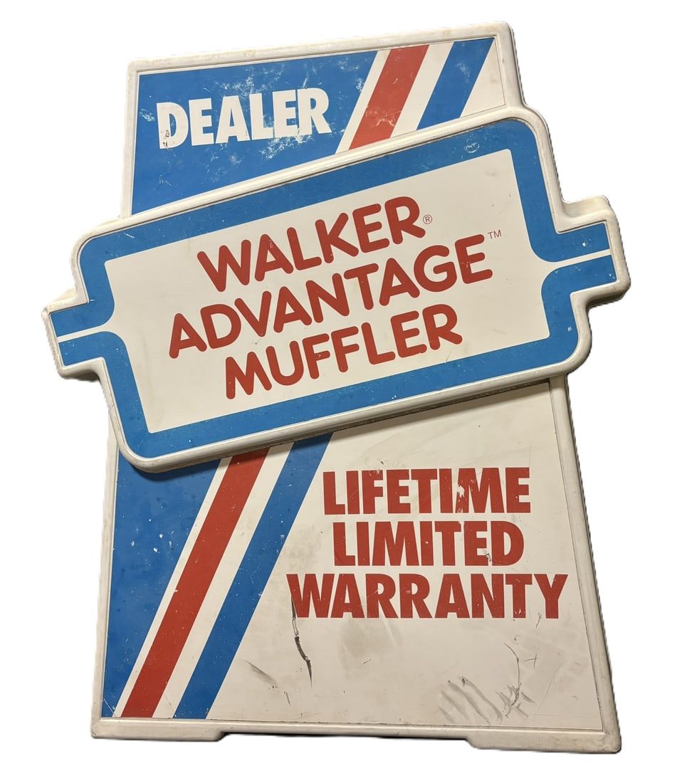 Lot 320: Walker Advantage Muffler Dealer Plastic Lighted Advertising Sign