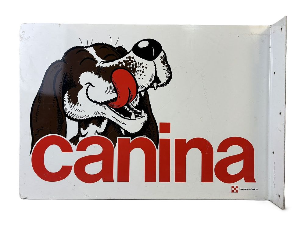 Lot 321C: Duquesne Purina Canina Dog Food DST Painted Flange Sign