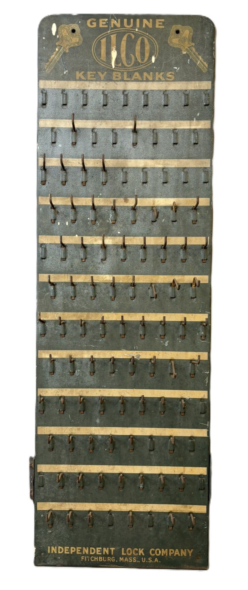Lot 324B: Ilco Independent Lock Co Metal Key Blank Advertising Store Display
