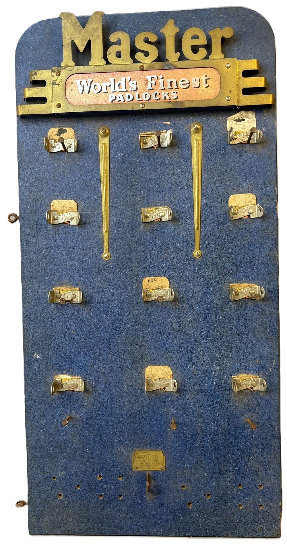 Lot 331: Master World's Finest Padlocks Original Store Display Rack Ca. 30s-40s