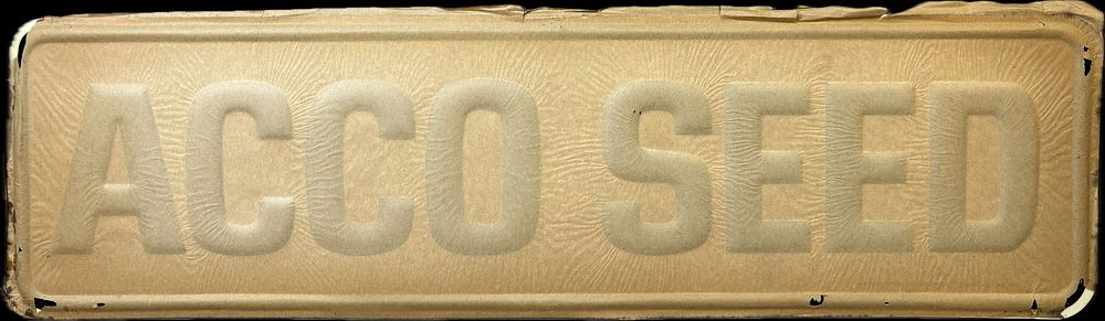 Lot 333B: ACCO SEED SST Embossed Original NOS Metal Farm Sign
