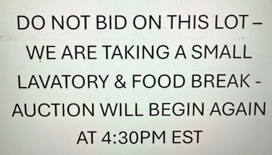 Lot 336D: AUCTION WILL BEGIN AGAIN AT 4:30PM EST