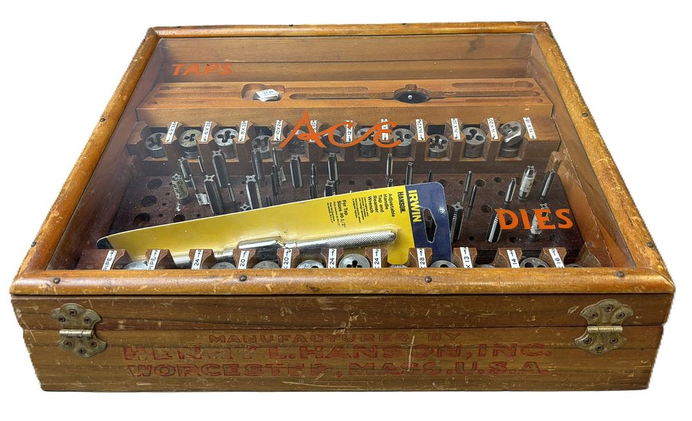 Lot 347: Henry L Hanson Worcester Mass Taps & Dies ACE Full Store Display