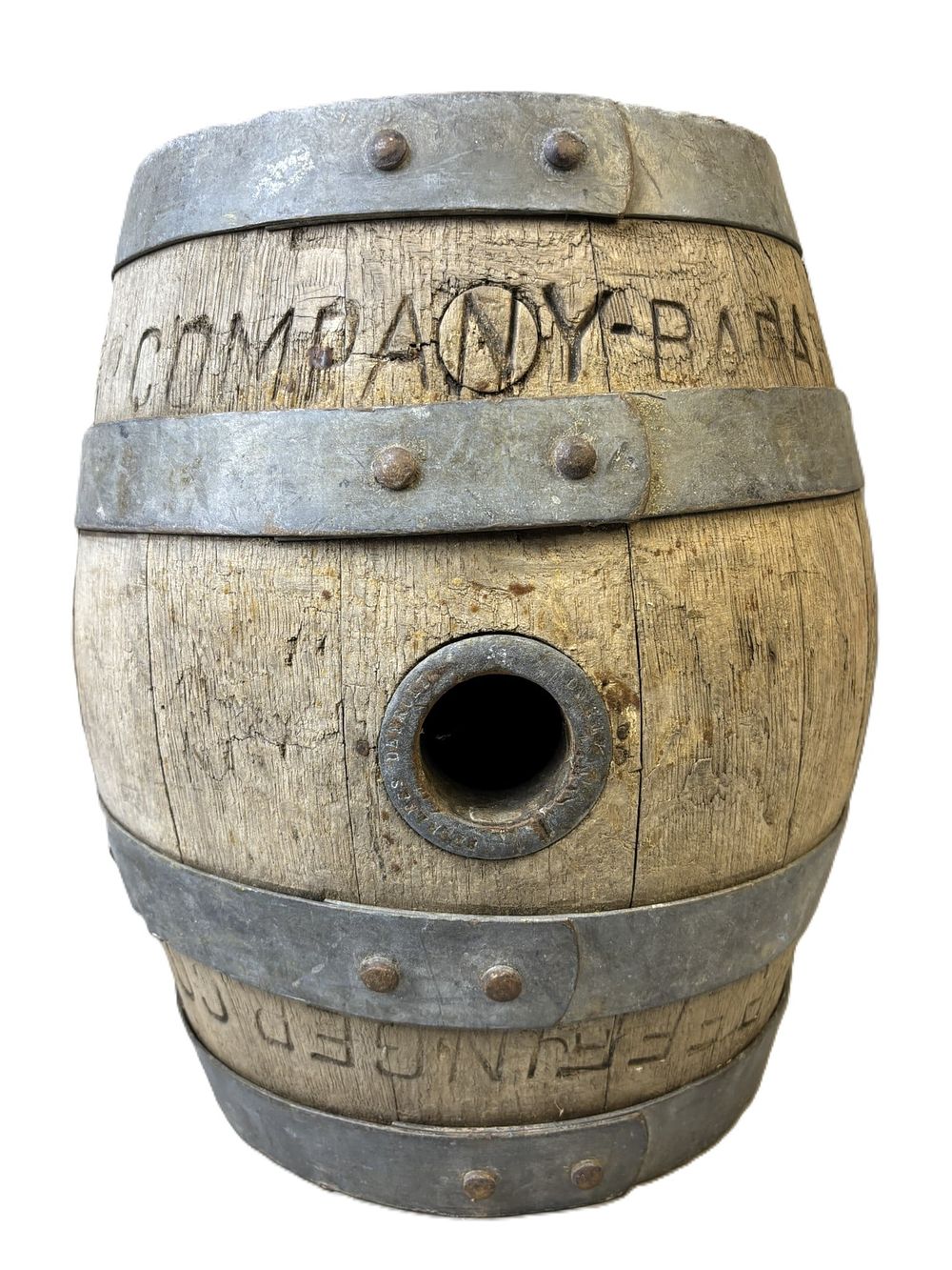 Lot 353B: Antique The Effinger Co 1920s Wooden Advertising Beer Keg Baraboo Wisc