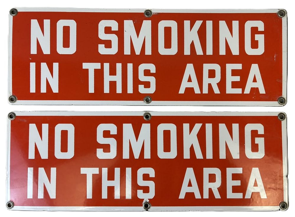 Lot 366: Pair No Smoking In This Area Gas Station Service Signs