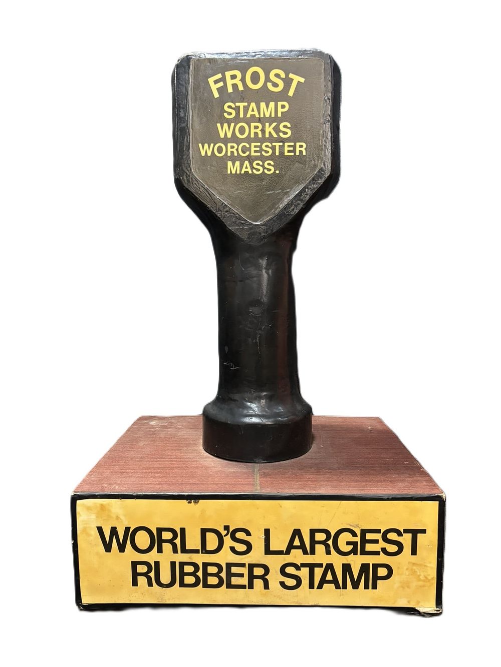 Lot 384: Frost Stamp Works 3' World's Largest Rubber Stamp Advertising Display