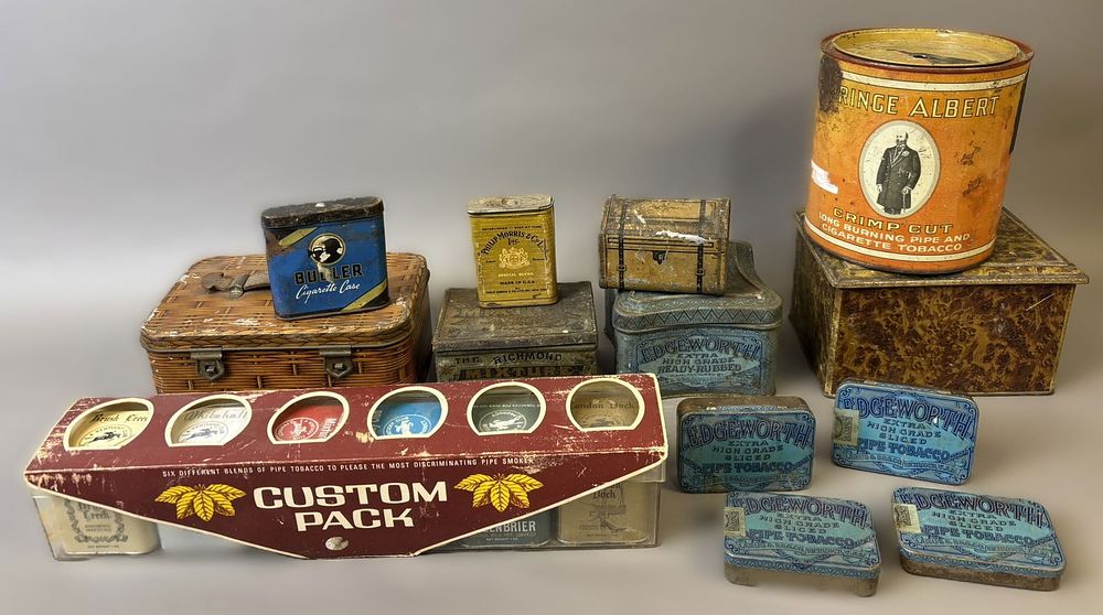 Lot 387C: Lot 13 Original Tobacco Tins Prince Albert Edgeworth Bugler