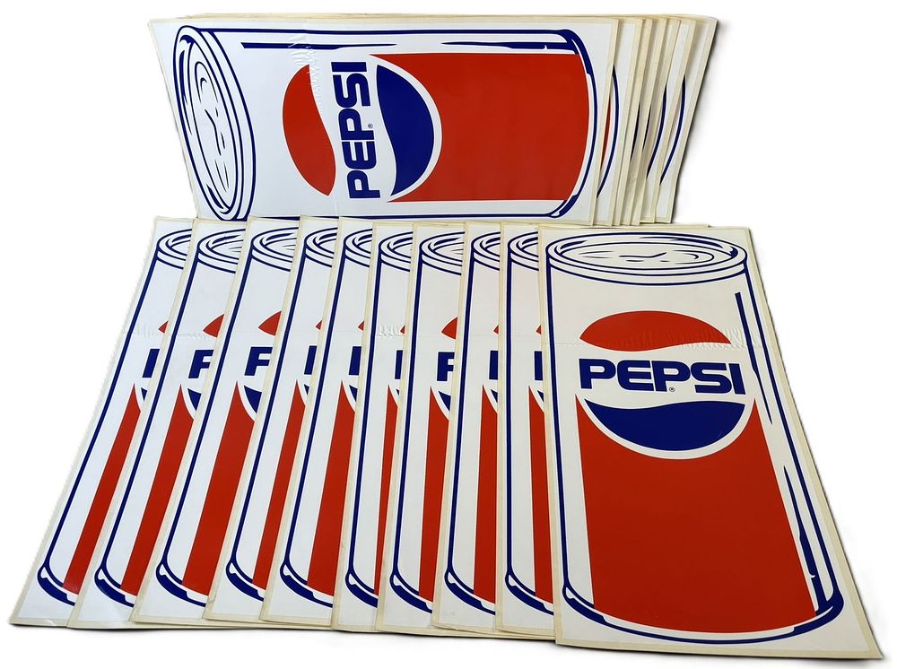 Lot 421: Lot 21 Vintage Pepsi Cola 2'x1' Original 1960s Stickers
