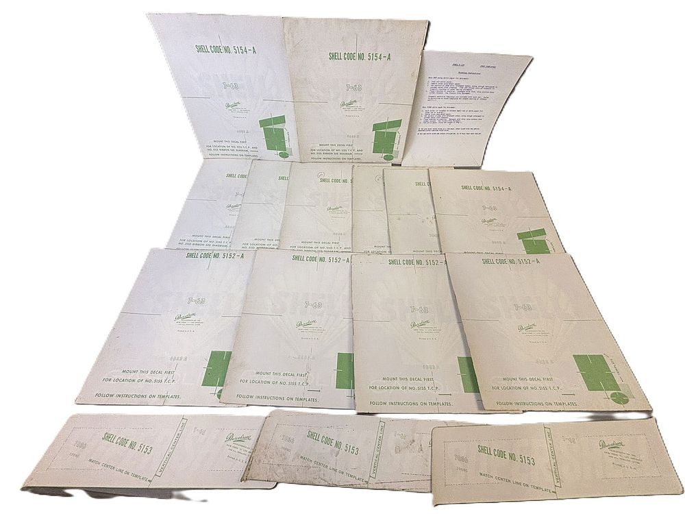 Lot 433B: Lot 15 Original 1960s Shell Gas Station Pump Decals
