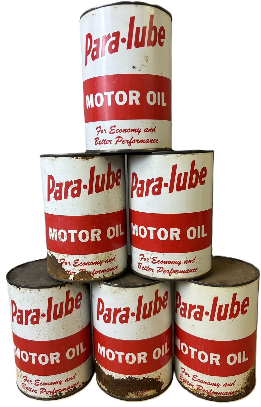 Lot 436: Lot 6 Full Para-lube Motor Oil 1 Quart Metal Cans