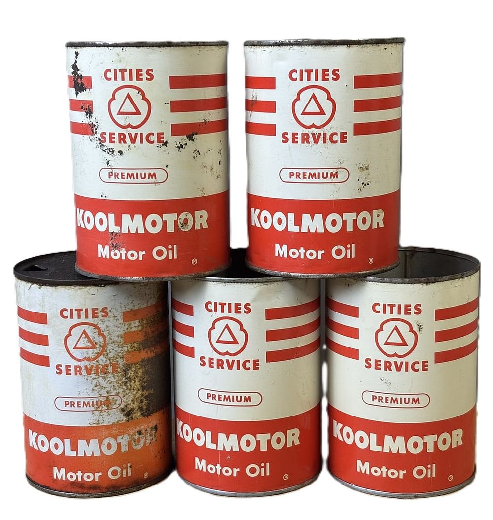 Lot 451: Lot 5 Cities Service Koolmotor Motor Oil Metal Quart Cans