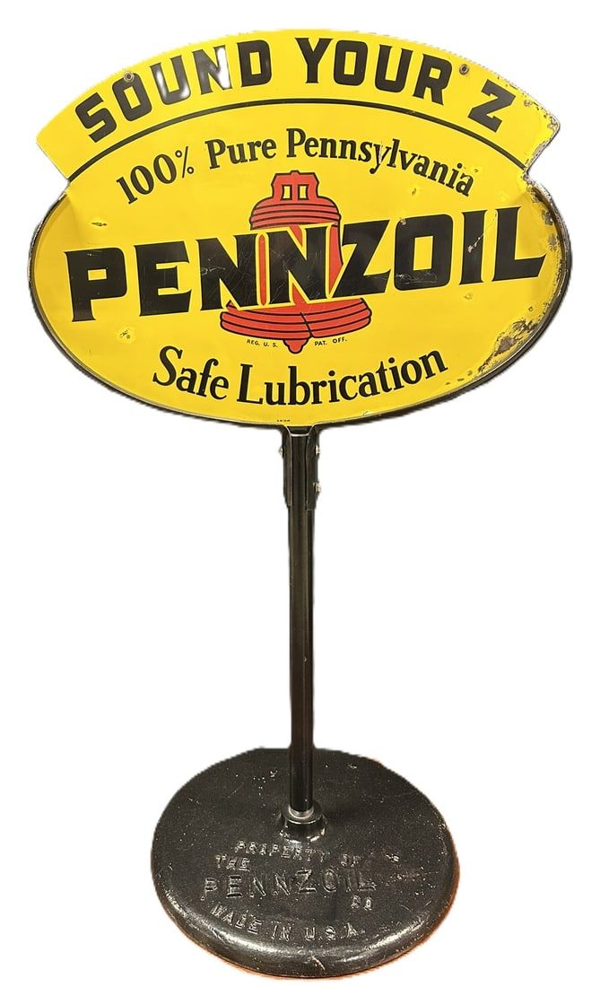 Lot 495: Pennzoil Sound Your Z DST Curbside Lollipop Sign