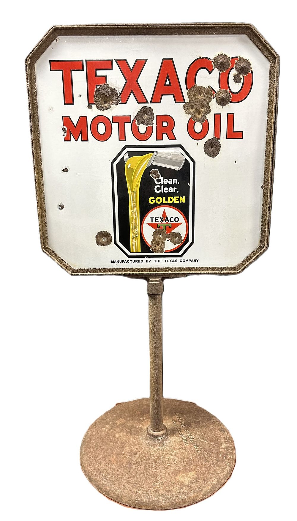 Lot 496: Texaco Motor Oil DSP Curbside Lollipop 1950s Sign
