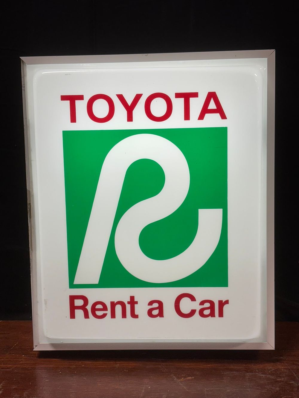 Lot 528B: Toyota Rent A Car Plastic Lighted Advertising Sign