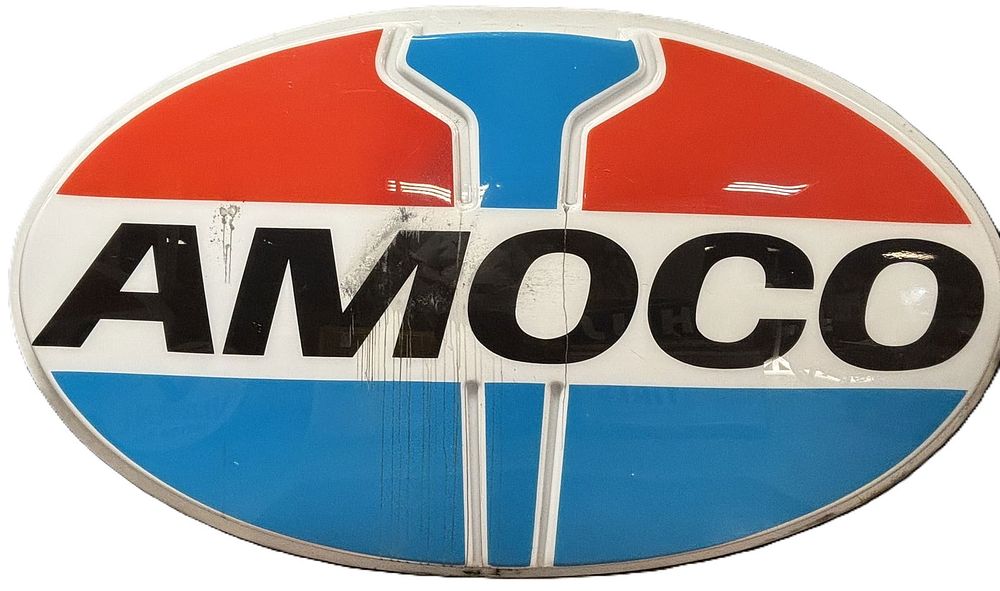 Lot 529B: AMOCO Plastic 8'x5' Plastic Embossed Gas Station Sign