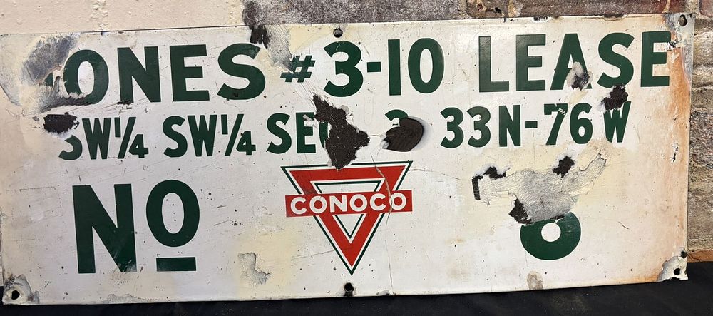 Lot 535: Conoco SSP Porcelain Original Jones Lease Sign