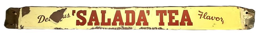 Lot 561: Salada Tea Original DSP Porcelain Door Push Sign