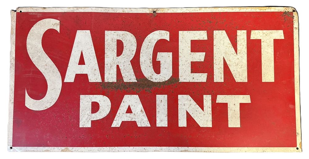 Lot 566: Sargent Paint DST Tin Metal Advertising Sign