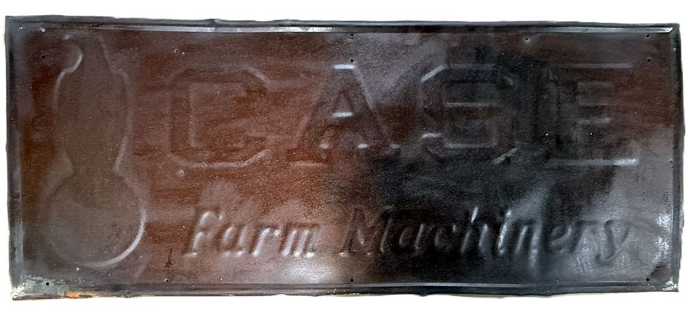 Lot 430H: Case Farm Machinery Original 6' SST Embossed Metal Sign