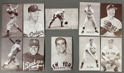 Lot 10 Assorted NY Yankees & Dodgers Exhibit Cards Campanella Berra Ford. Great assorted lot of 
