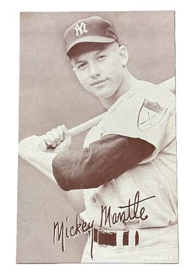 1950s Mickey Mantle New York Yankees HOF Exhibit Card. Great original New York Yankees Mickey 