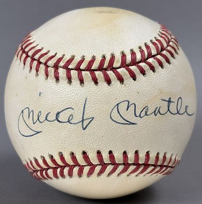Mickey Mantle Single Signed Rawlings Bobby Brown Baseball. Great original Mickey Mantle single 