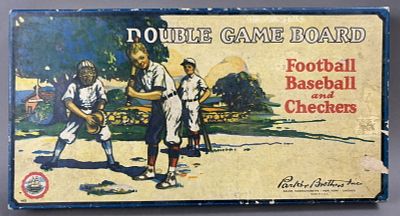 Double Game Board Football Baseball & Checkers by Parker Bros. Excellent original boxed 