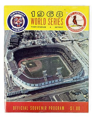 1968 World Series Detroit Tigers vs Cardinals High Grade Program. Wonderful condition original 