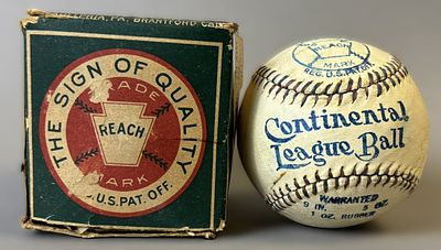 Reach Continental League Ball Red Blue Lace w/ Original Box #1. #1 of #2 found and listed for 
