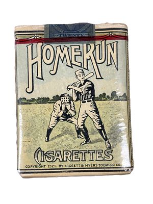 1921 Homerun Cigarettes Original Sealed Tobacco Pack. Great original sealed pack of Homerun 
