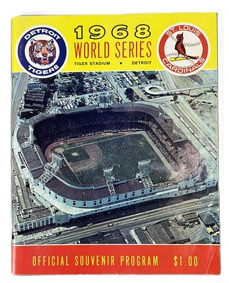 Detroit Tigers 1968 World Series Program vs. St Louis Cardinals. This is a very nice scored 