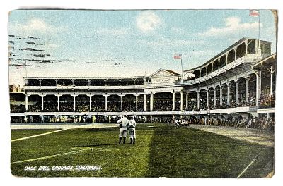 Antique Original Cincinnati Base Ball Grounds Postcard. Antique early 1910s-20s Cincinnati 