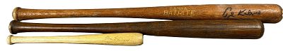 Lot 3 Detroit Tigers Signed & Endorsed Mini Bats Greenberg Kaline Gehringer Rogell. Great 