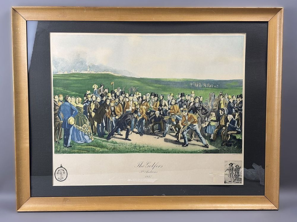 Lot 138B: The Golfers St Andrews 1847 Sidney Lucas Made in France Framed & Matted Etching