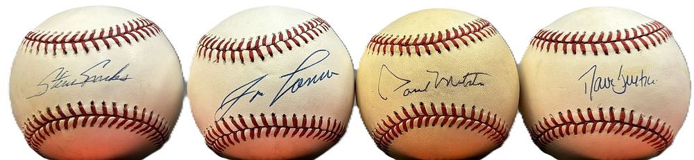 Lot 142: Lot 4 Steve Sparks Paul Molitor David Justice Jose Canseco Signed OAL Baseballs
