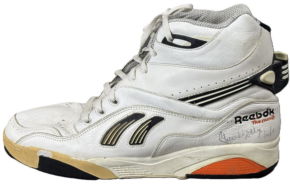 Lot 142B: Chuck Daly Detroit Pistons Coach Signed Reebok The Pump Size 18 Basketball Shoe