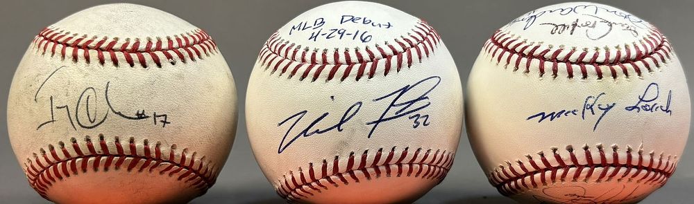 Lot 144: Lot 3 Rawlings Detroit Tigers Signed OAL Baseballs Michael Fulmer Game Used MLB Debut Ball & 1968