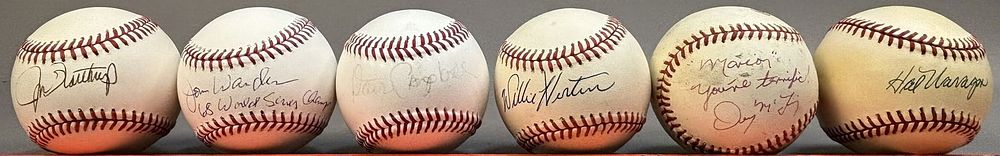 Lot 146: Lot 6 Detroit Tigers Single Signed Baseballs Northrup Warden Campbell Horton McLain Naragon