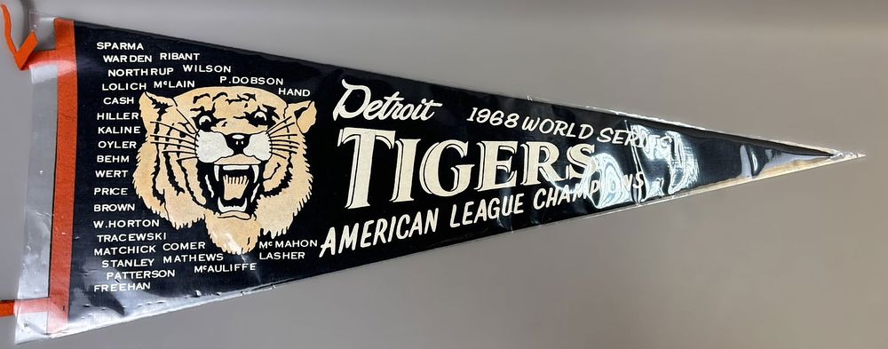 Lot 160: 1968 Detroit Tigers American League Champions World Series Felt Pennant