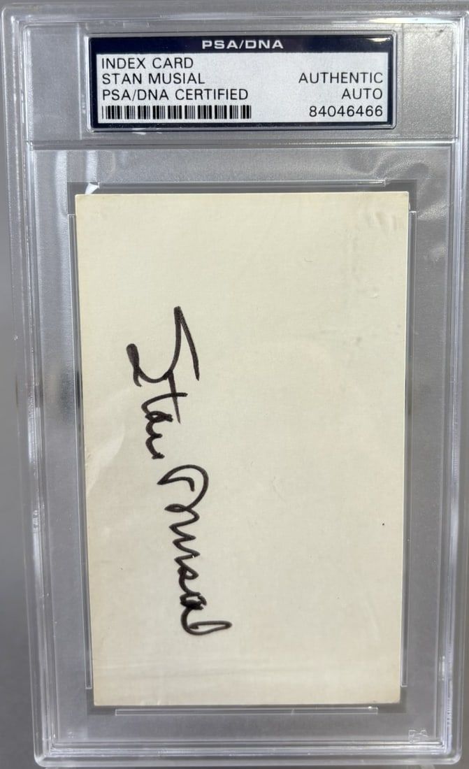 Lot 161: Stan Musial St Louis Cardinals Signed Index Card PSA Authentic Auto