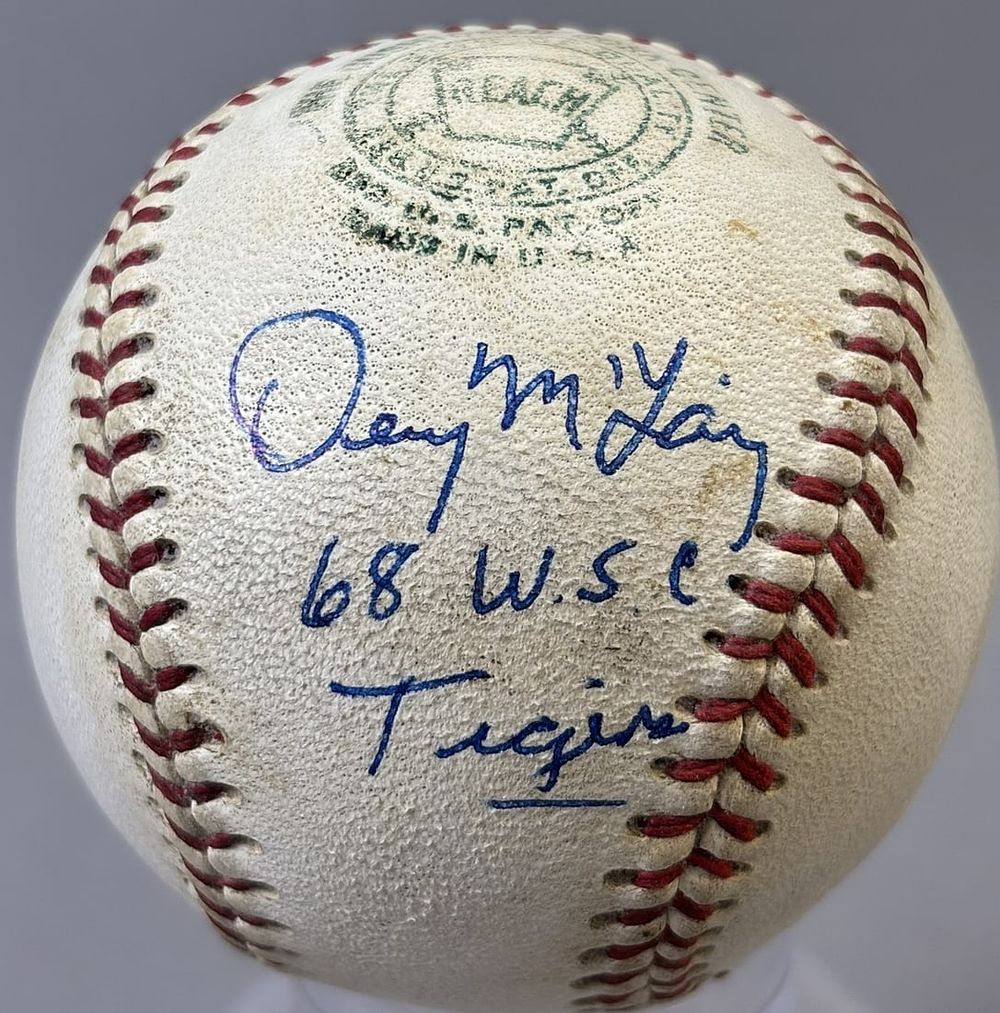 Lot 173: Denny McLain Single Signed 1968 World Series Champion Reach Cronin Baseball