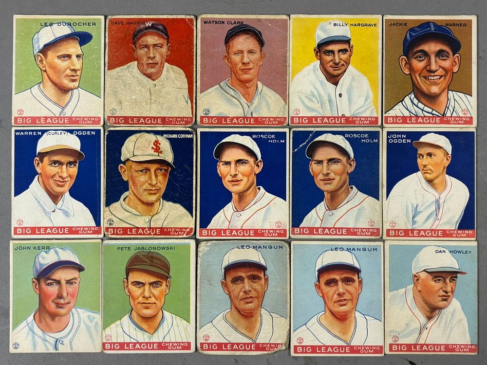 Lot 192: Lot 15 1933 Goudey Baseball Cards Durocher Ogden Hargrave