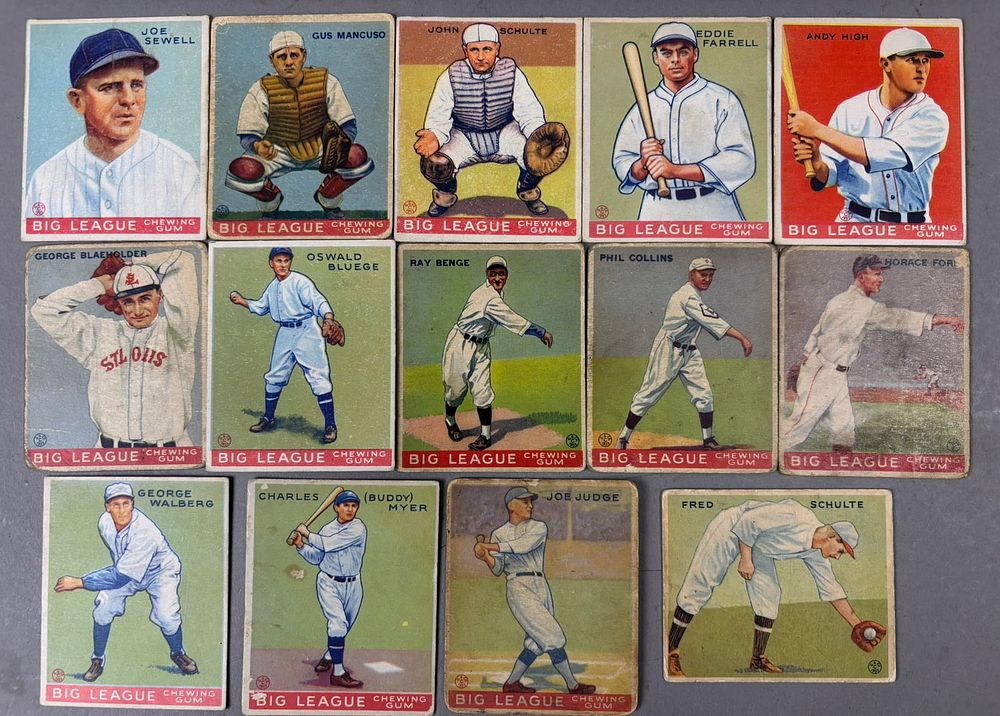 Lot 193: Lot 14 1933 Goudey Baseball Cards Sewell Judge Collins