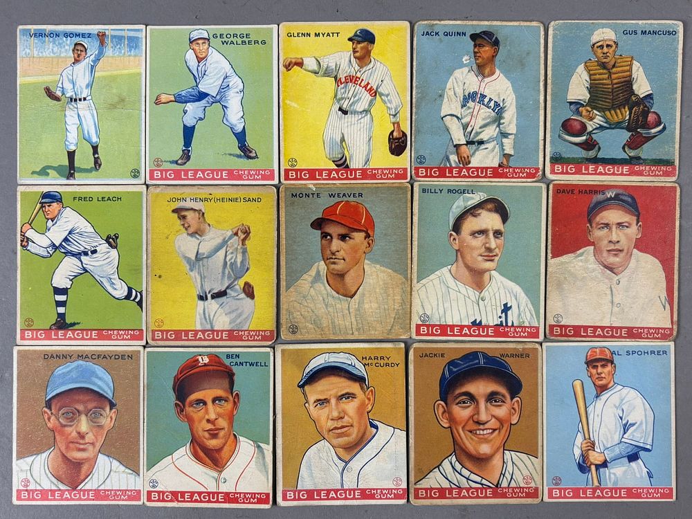 Lot 196: Lot 15 1933 Goudey Baseball Cards Rogell Lefty Gomez