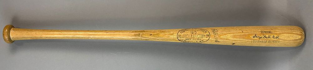 Lot 212C: Babe Ruth Pro Model Team Index 1955-1957 Post Career Game Used Bat PSA