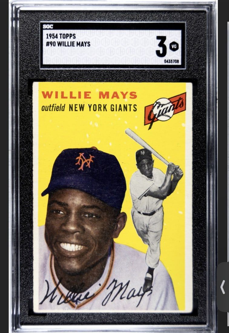 Lot 217C: 1954 Topps #90 Willie Mays SGC 3 VG