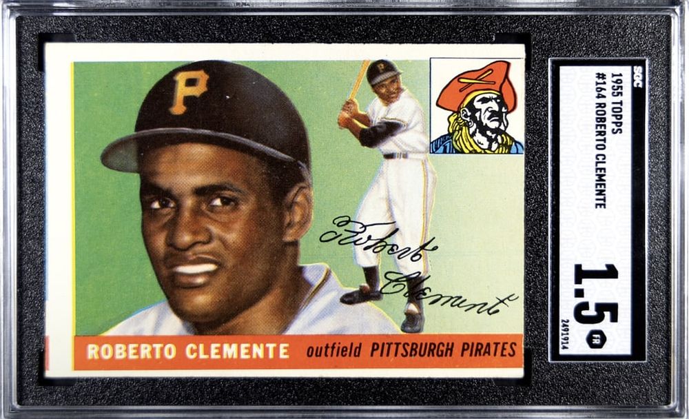 Lot 218: 1955 Topps Roberto Clemente RC #164 SGC 1.5