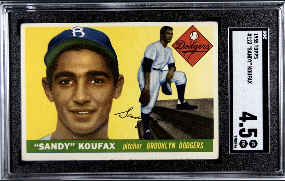 Lot 218B: 1955 Topps Sandy Koufax RC #123 SGC 4.5 VG-EX+