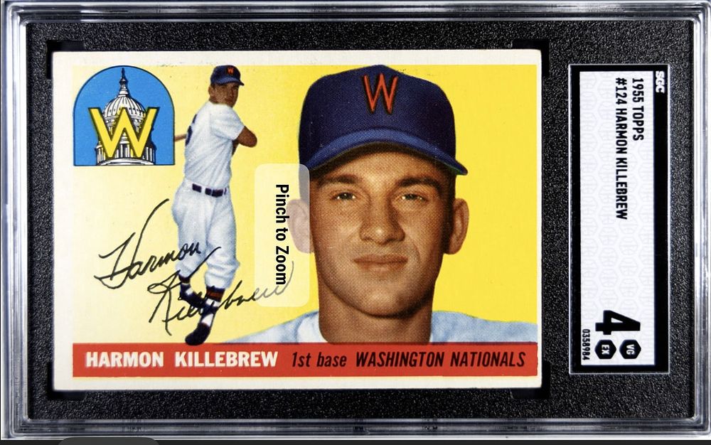 Lot 218C: 1955 Topps Harmon Killebrew RC #124 SGC 4 VG-EX